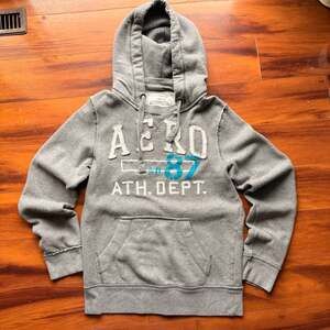 Aeropostale Men's Aero 87 Ath. Dept. Graphic Hoodie Grey Size Small